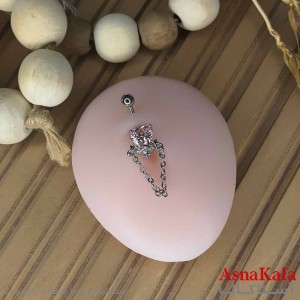 پیرسینگ زنانه ناف مدل نگین قلبی کد PR2301W