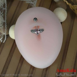 پیرسینگ استیل زنانه ناف مدل نگینی کد PR2306W