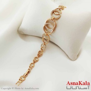 دستبند زنانه ترند برند ژوپینگ Xuping مدل حلقه ای طلایی کد DSB18665W