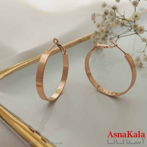گوشواره حلقه ای زنانه مدل طلایی ژوپینگ کد GSH15690W