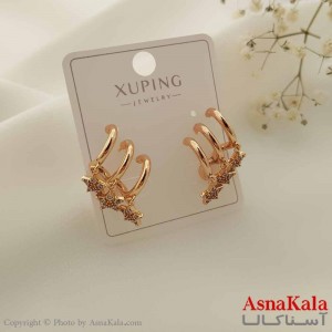 گوشواره آویزی زنانه مدل سه حلقه ای ستاره ژوپینگ کد GSH15697W
