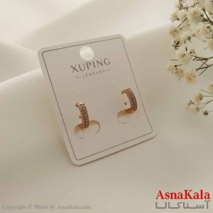 گوشواره حلقه ای زنانه مدل دایره نگینی ژوپینگ کد GSH15699W