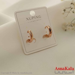 گوشواره حلقه ای زنانه مدل گرد نگینی ژوپینگ کد GSH15704W