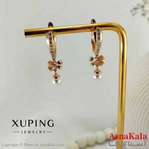 گوشواره آویزی زنانه مدل پاپیون مرواریدی ژوپینگ کد GSH15725W
