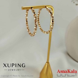 گوشواره حلقه ای زنانه مدل طلایی گرد ژوپینگ کد GSH15731W