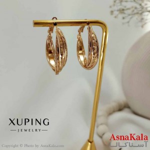 گوشواره حلقه ای زنانه مدل پیچ طلایی ژوپینگ کد GSH15740W