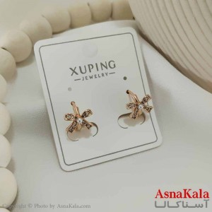 گوشواره حلقه ای زنانه مدل پاپیونی ژوپینگ کد GSH15759W