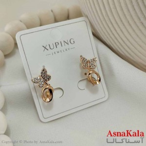 گوشواره حلقه ای زنانه مدل پروانه پیچی ژوپینگ کد GSH15767W
