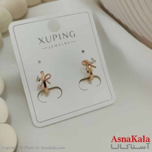 گوشواره حلقه ای زنانه مدل گرد پاپیون ژوپینگ کد GSH15778W