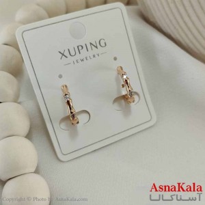 گوشواره حلقه ای زنانه مدل مینیمال طلایی ژوپینگ کد GSH15792W