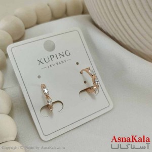 گوشواره حلقه ای زنانه مدل مینیمال نگینی ژوپینگ کد GSH15795W