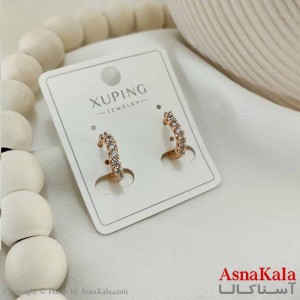 گوشواره حلقه ای زنانه مدل نگین ژوپینگ کد GSH15800W