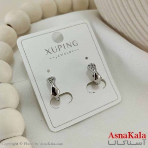 گوشواره حلقه ای زنانه مدل پاپیون مینیمال نقره ای ژوپینگ کد GSH15807W