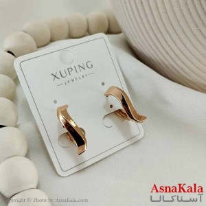 گوشواره حلقه ای زنانه مدل خمیده طلایی ژوپینگ کد GSH15816W