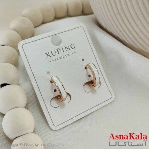 گوشواره حلقه ای زنانه مدل گرد سفید ژوپینگ کد GSH15818W