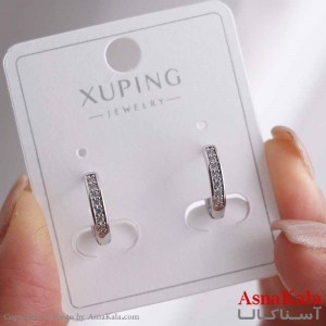 گوشواره حلقه ای زنانه مدل فول نگین ژوپینگ کد GSH15834W