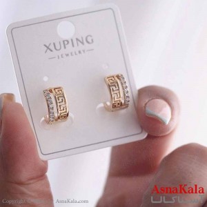 گوشواره حلقه ای زنانه مدل ورساچه نگینی ژوپینگ کد GSH15862W