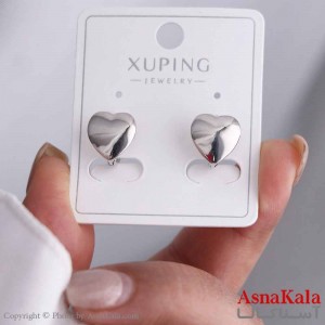 گوشواره حلقه ای زنانه مدل قلب نقره ای ژوپینگ کد GSH15869W