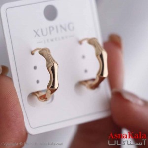 گوشواره حلقه ای منحنی طلایی xuping