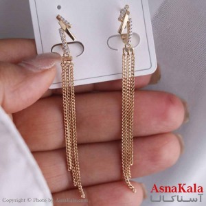 گوشواره حلقه ای زنانه مدل آویز زنجیری ژوپینگ کد GSH15881W