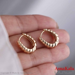 گوشواره حلقه ای زنانه مدل پیچی طلایی ژوپینگ کد GSH15884W