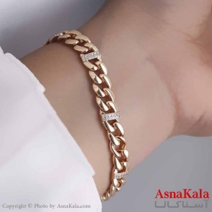 دستبند زنانه ترند برند ژوپینگ Xuping مدل کارتیه نگین دار کد DSB18710W