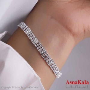 دستبند دخترانه مینیمال مدل  فول نگین کد DSB18718W