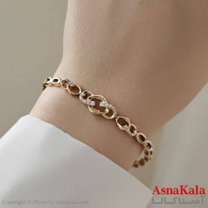 دستبند زنانه ترند برند ژوپینگ مدل پیچی نگینی کد DSB18739W