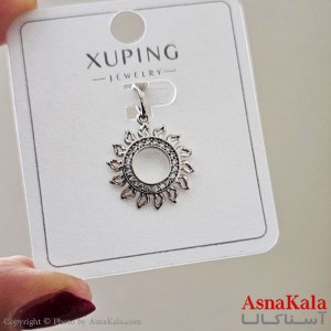 گردنبند ژوپینگ مینیمال دخترانه مدل خورشید نقره ای  کد GNB161080W