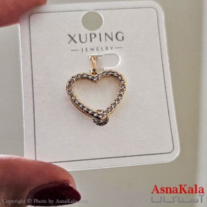 گردنبند ژوپینگ مینیمال دخترانه مدل قلب نگینی کد GNB161088W