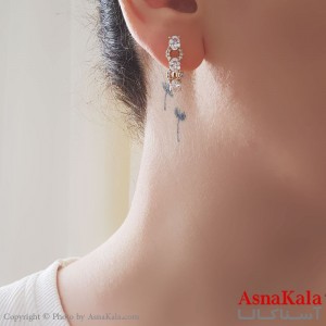 گوشواره حلقه ای نگین سفید xuping