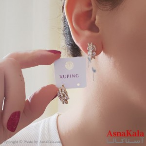 گوشواره میخی زنانه مدل  نگین طرحدار ژوپینگ کد GSH15890W