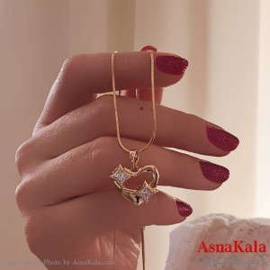 گردنبند قلب نگین دار