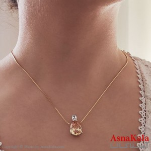 گردنبند نگین طلایی شوپینگ