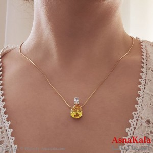 گردنبند نگین زرد ژوپینگ