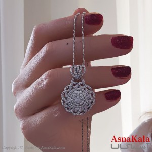 گردنبند ژوپینگ دخترانه مدل گرد فول نگین کد GNB161118W
