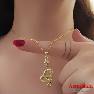 گردنبند استیل دخترانه مدل مار پیچی کد GNB161127W