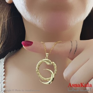 گردنبند استیل دخترانه مدل حلقه مار کد GNB161131W