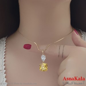 گردنبند ژوپینگ نگین زرد