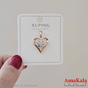 گردنبند ژوپینگ دخترانه مدل قلب تک گل کد GNB161138W