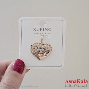 گردنبند ژوپینگ دخترانه مدل قلب طرحدار کد GNB161139W