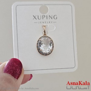 گردنبند ژوپینگ دخترانه مدل تک نگین درخشان کد GNB161144W