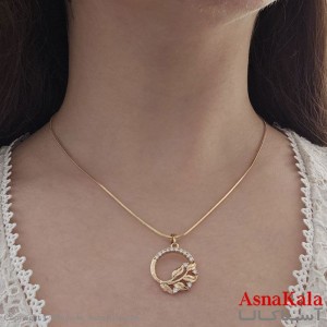 گردنبند حلقه برگ نگینی xuping