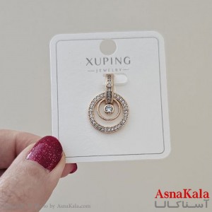 گردنبند ژوپینگ دخترانه مدل حلقه ای نگینی کد GNB161146W