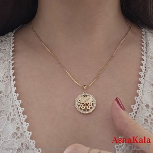 گردنبند طرح ساعت طلایی شوپینگ