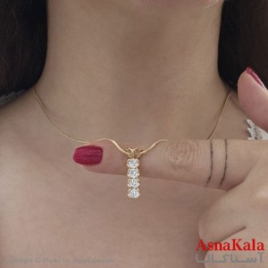 گردنبند ژوپینگ دخترانه مدل نگینی مینیمال کد GNB161148W