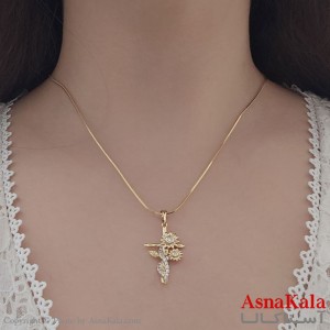 گردنبند گل طلایی شوپینگ