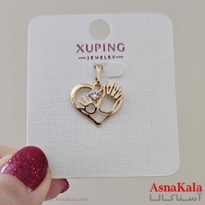 گردنبند ژوپینگ دخترانه مدل قلب طرح دست کد GNB161154W