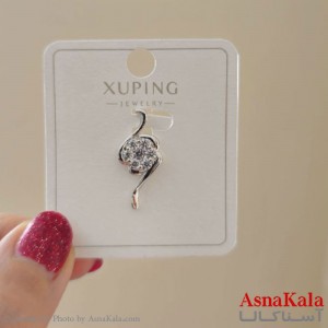 گردنبند ژوپینگ دخترانه مدل هلال تک نگین کد GNB161158W