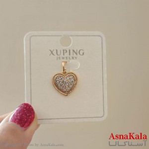 گردنبند ژوپینگ دخترانه مدل قلب فول نگین کد GNB161162W